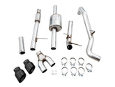 AWE 0FG Catback Dual Side Exit Exhaust for 4th Gen Silverado/Sierra 1500 5.3L (Flat Bumper) - Diamond Black Tips - out of package